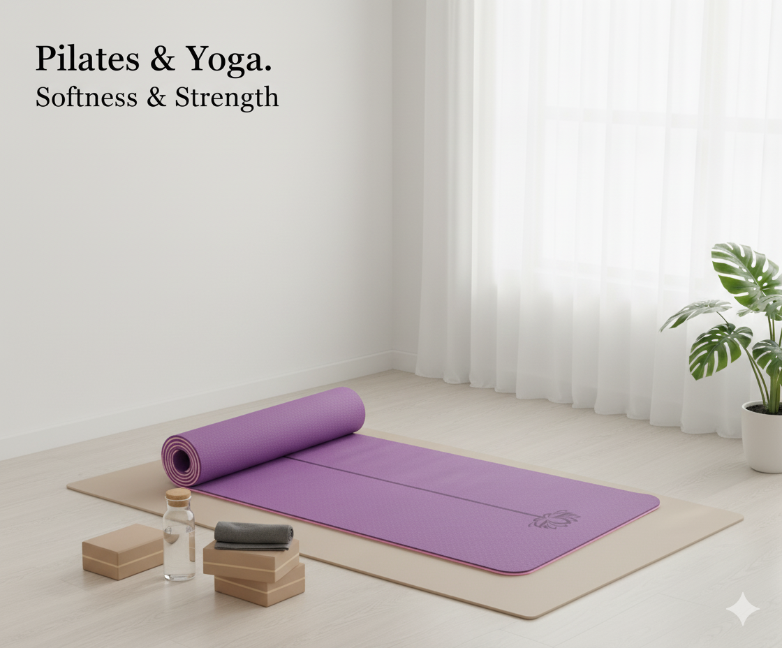 Yoga Mat Non Slip, Pilates Fitness Mats, Eco Friendly, Anti-Tear 1/4" Thick Yoga Mats for Women, Exercise Mats for Home Workout with Carrying Sling and Storage Bag
