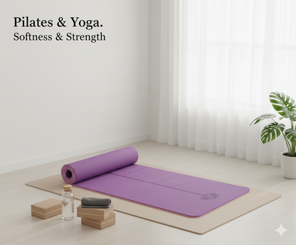 Yoga Mat Non Slip, Pilates Fitness Mats, Eco Friendly, Anti-Tear 1/4" Thick Yoga Mats for Women, Exercise Mats for Home Workout with Carrying Sling and Storage Bag